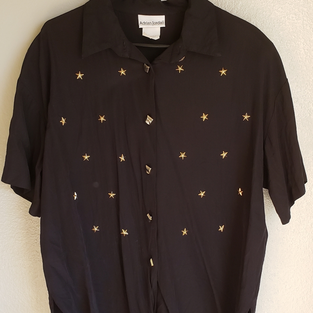 Vintage Button Down Gold Stars 🌟
